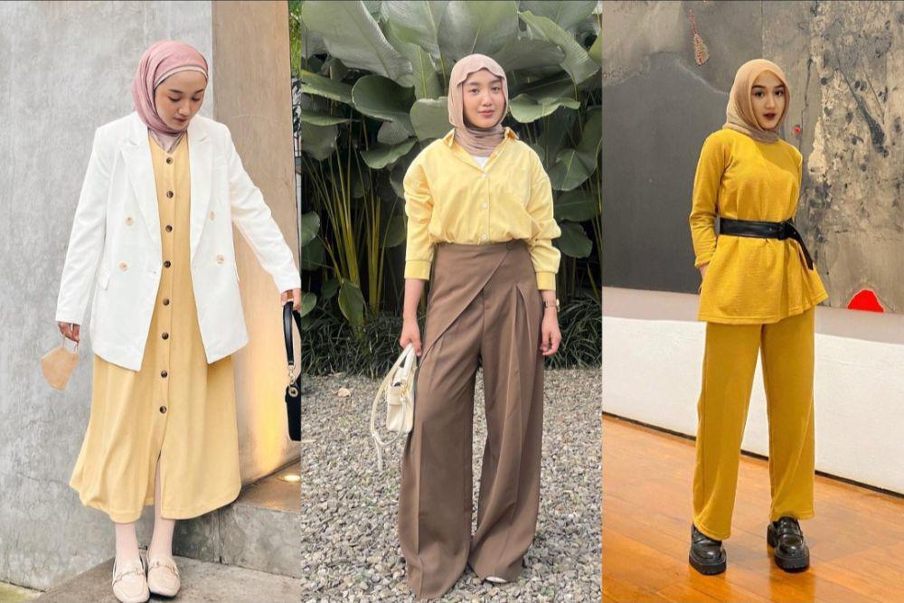 7 OOTD Hijab Nuansa Kuning ala Thafanya Sabila, Hype Abis!