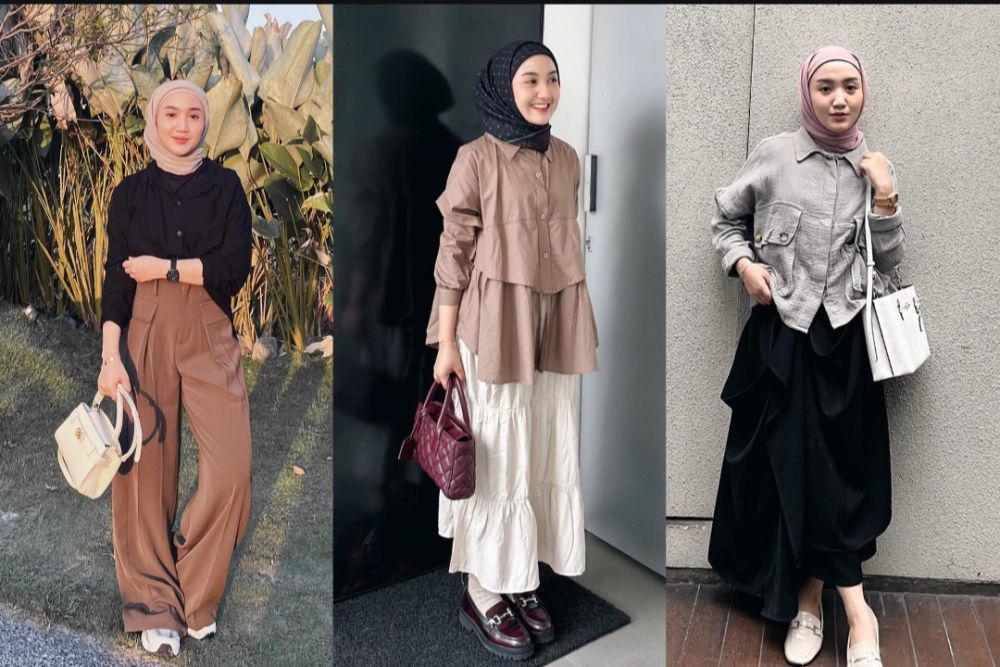 7 Ide Styling Kemeja buat Ngantor ala Thafanya Sabila, Fashionable!