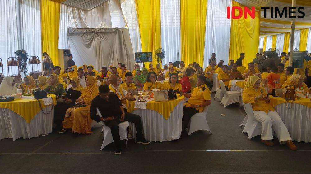 Acara Halalbihalal DPD Golkar Sumut di Jalan Sudirman, Sabtu (27/4/2024). (IDN Times/Arifin Al Alamudi)