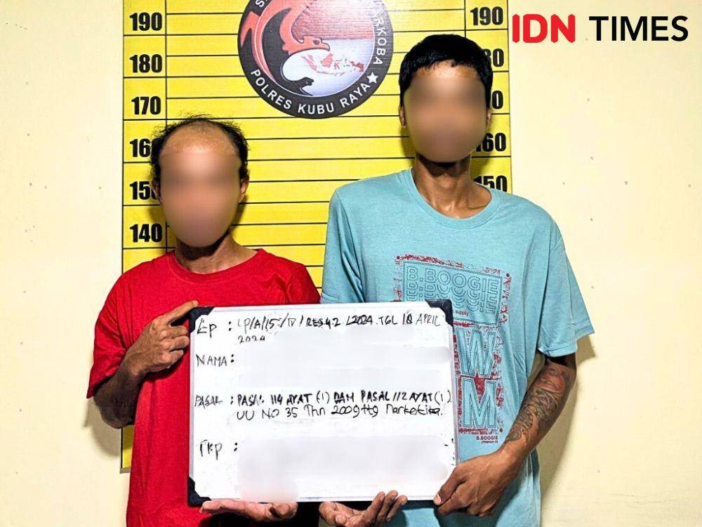 Pelaku nekat jadi kurir narkoba karena terlilit utang dengan bandar sabu. (IDN Times/Polres KubuRaya).