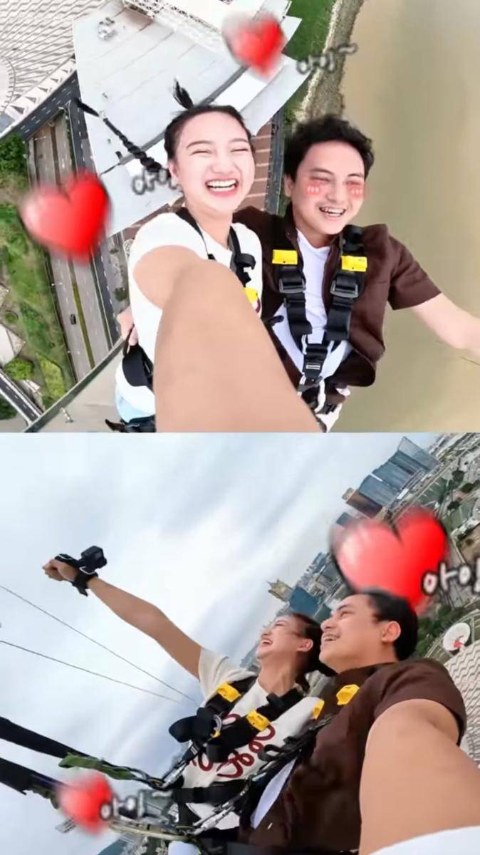 potret Nanda Arsyinta dan Ardya lompat dari bungee jumping tertinggi di dunia (instagram.com/nandaarsynt)