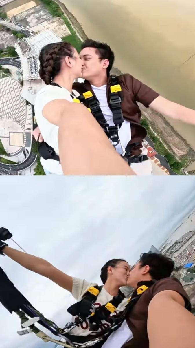 potret Nanda Arsyinta dan Ardya lompat dari bungee jumping tertinggi di dunia (instagram.com/nandaarsynt)