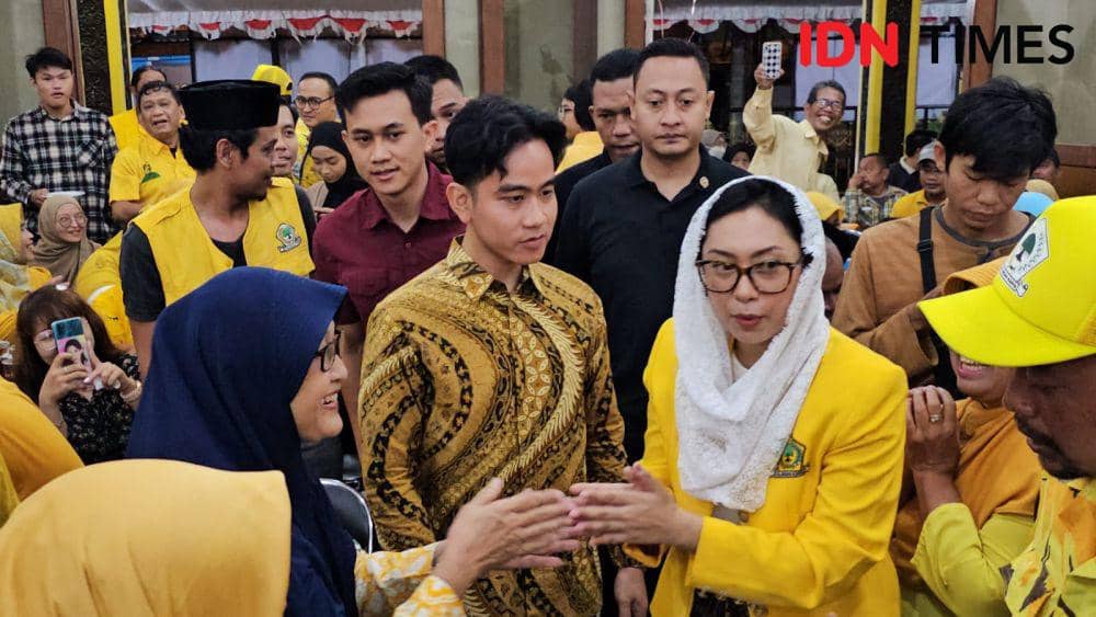 Gibran Rakabuming hadiri halal bi halal Partai Golkar Solo. (IDN Times/Larasati Rey)