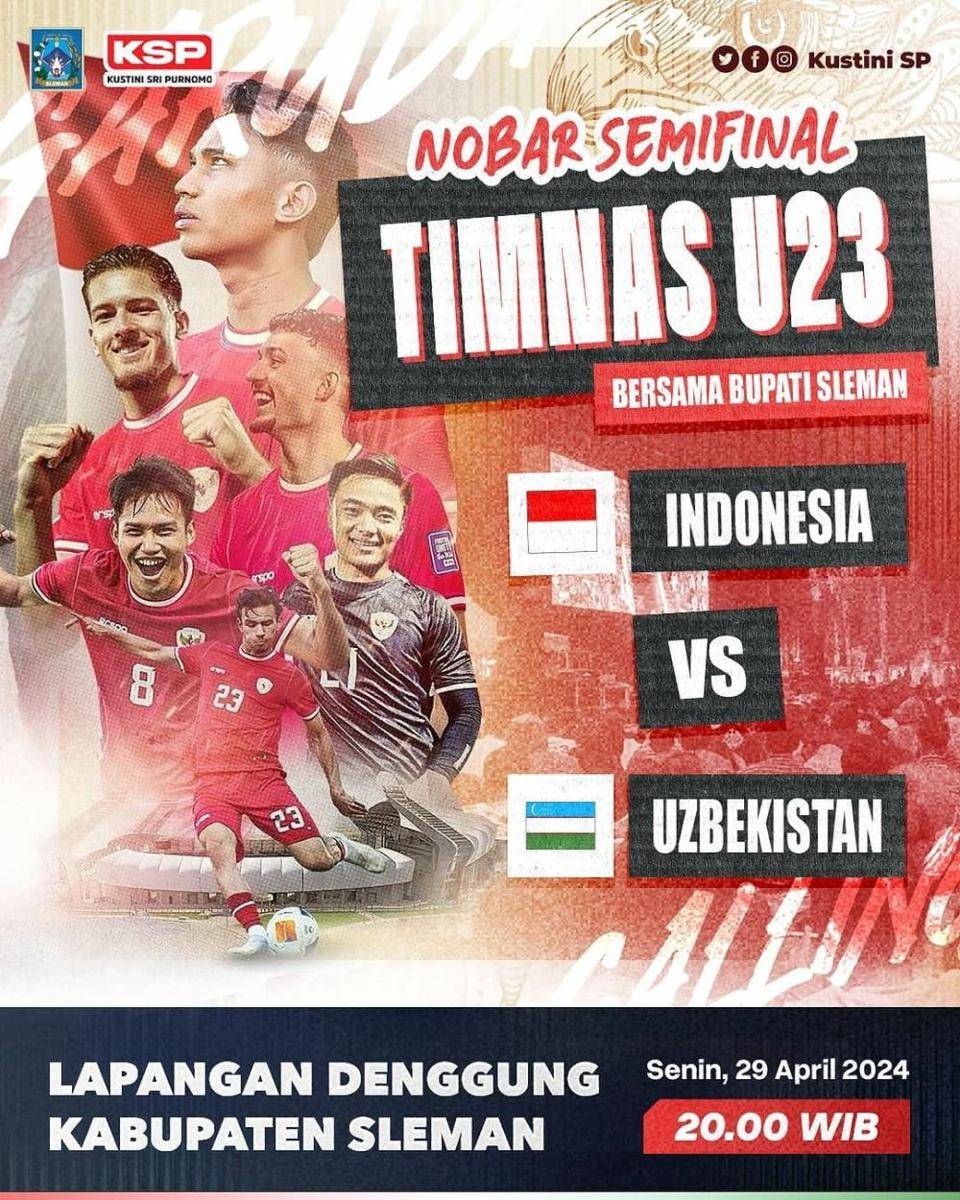 Nobar Piala Asia di Sleman (instagram.com/kustinisripurnomo)