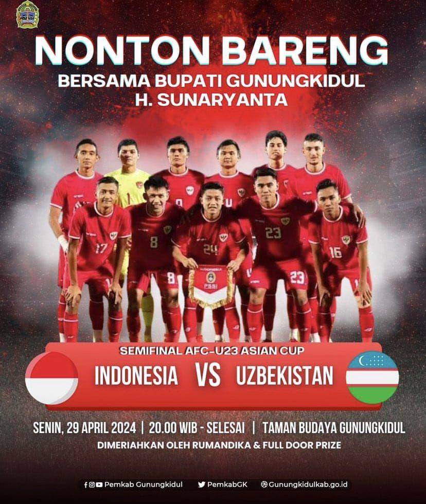 lokasi nobar timnas vs Uzbekistan di Gunungkidul (instagram.com/pemkabgunungkidul)