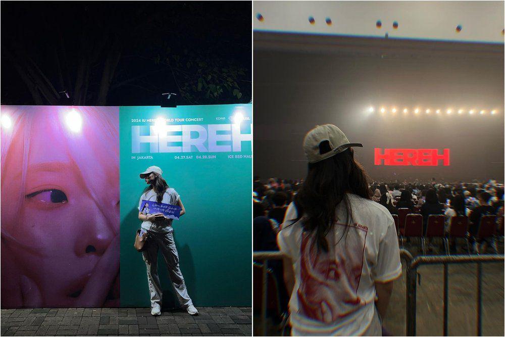 8 Potret Gege Elisa Nonton Konser IU di Jakarta, UAENA Sejati!