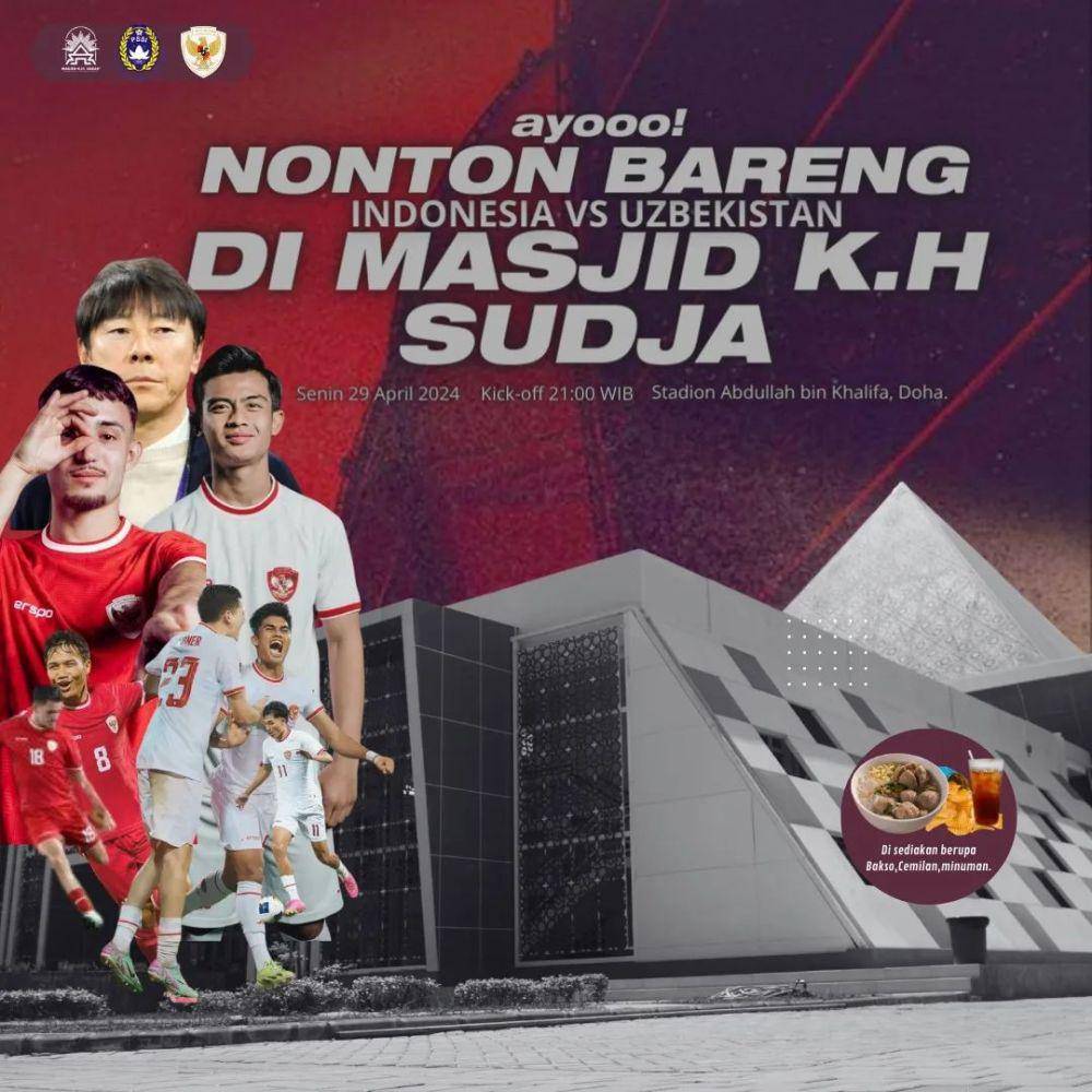 lokasi nobar timnas vs Uzbekistan di Jogja (instagram.com/masjidsudja)