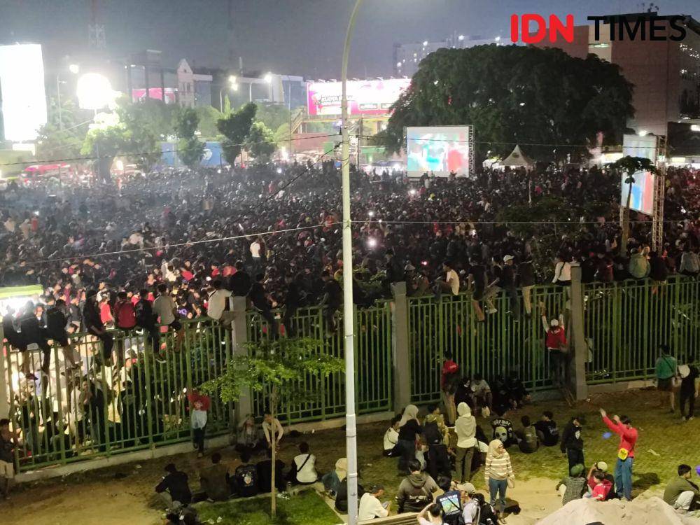 Suasana nobar timnas di Stadion Patriot Bekasi