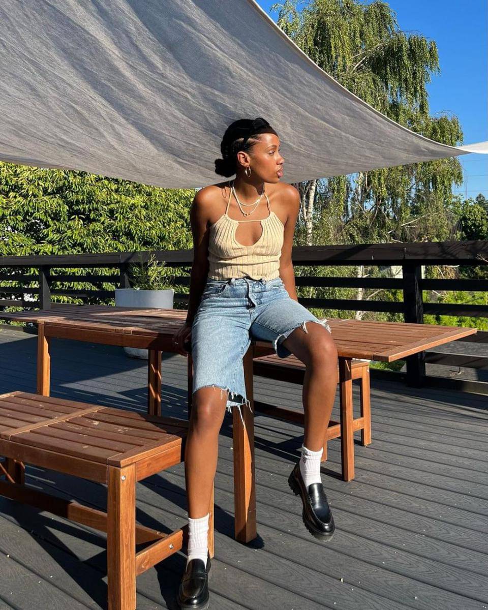 Styling celana long short (Instagram.com/claire_most)