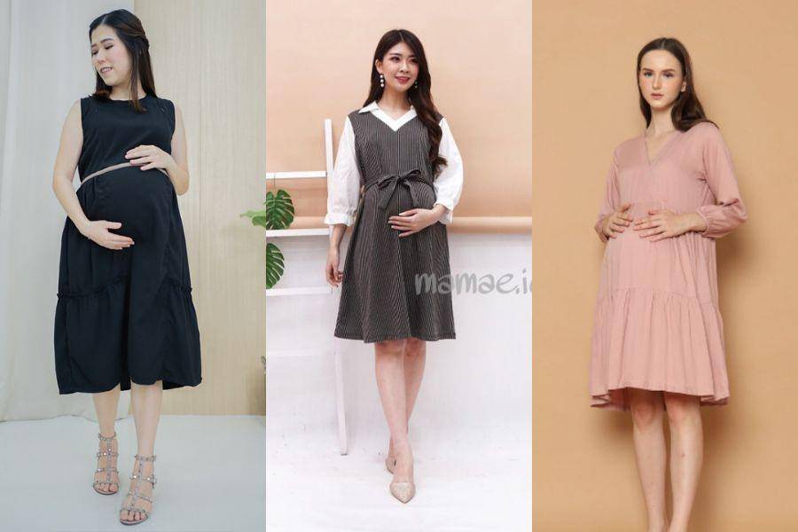 Rekomendasi baju ibu hamil. (shopee.co.id/Hellomommy Official Shop | shopee.co.id/mamae.id)