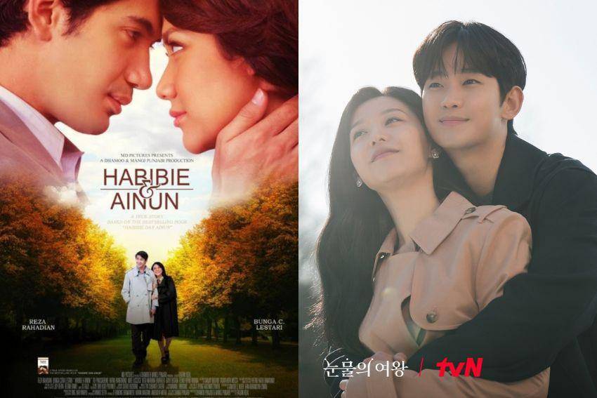 perbandingan Habibie-Ainun dan Baek Hyun Woo-Hong Hae In (dok. MD Pictures/Habibie Ainun | dok. tvN/Queen of Tears)