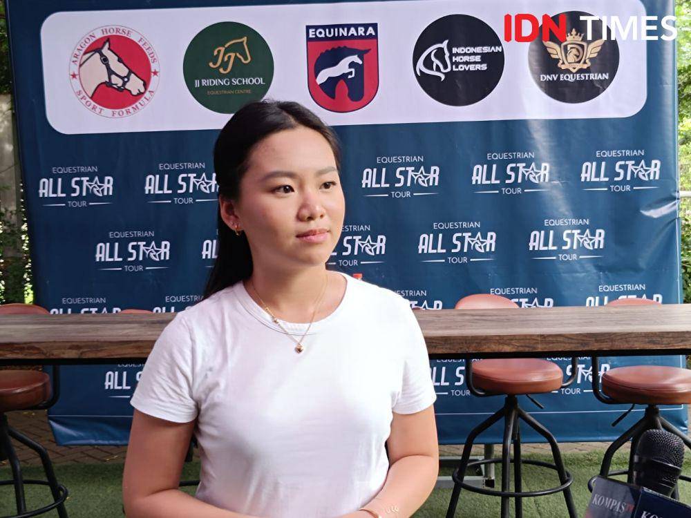 Vice President of Event, Jessie Cuaca dalam jumpa pers di Equinara Horse Sport, Minggu (28/4/2024). (IDN Times/Tino).