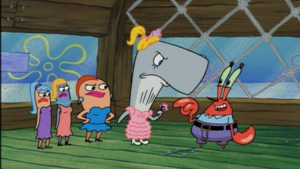 Mr. Krabs mempermalukan Pearl di pesta ulang tahunnya. (dok. Nickelodeon/SpongeBob SquarePants)