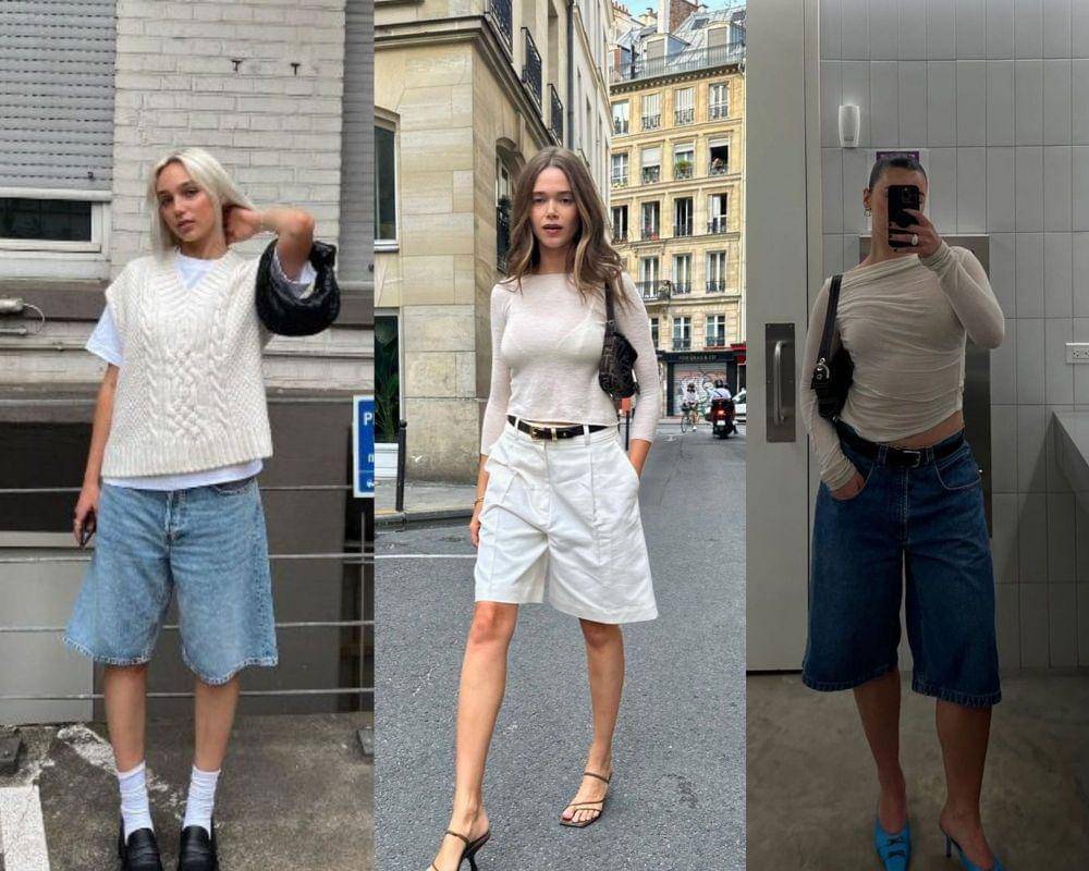 Styling celana long short (Youtube.com/style n versatyle | Instagram.com/valerialipovetsky | Instagram.com/brooklyngallagher)