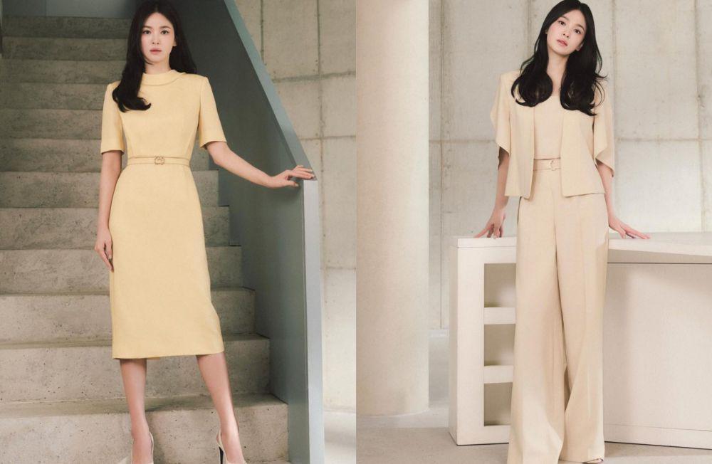 12 Inspirasi Outfit ke Kantor ala Song Hye Kyo, Looks Classy!