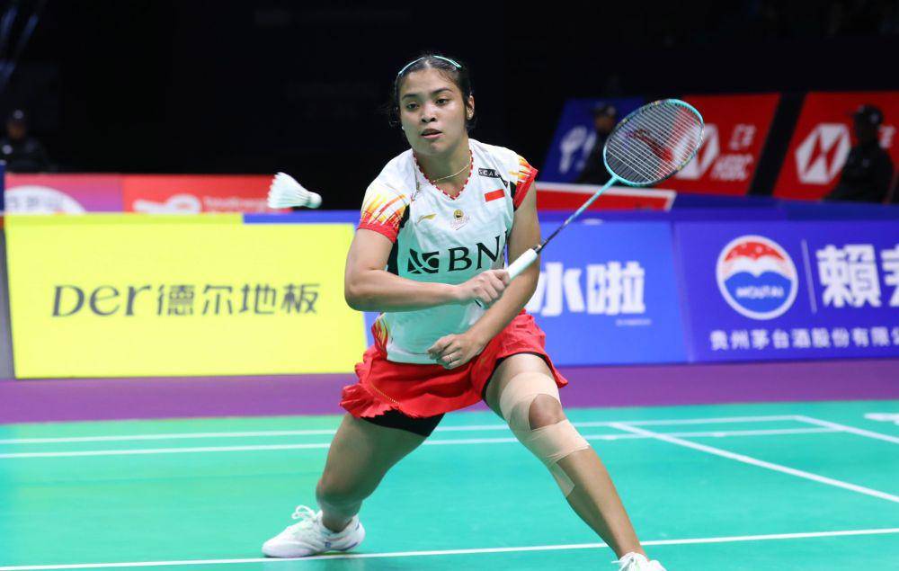 Gregoria Mariska Tunjung di babak penyisihan grup C Uber Cup 2024 melawan Jepang (dok. PP PBSI)