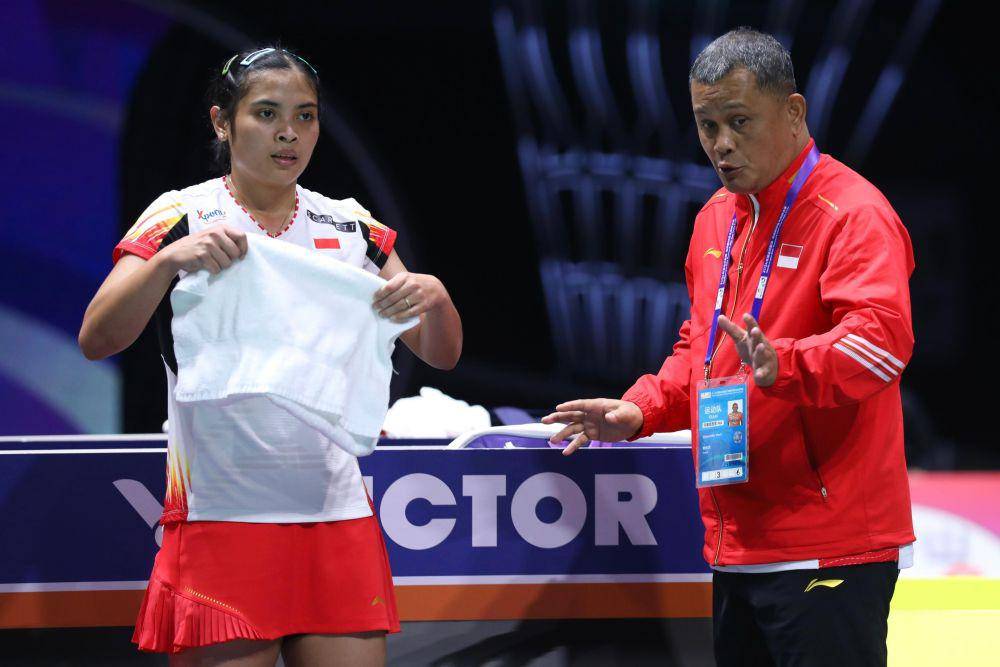 Gregoria Mariska Tunjung di babak penyisihan grup C Uber Cup 2024 melawan Jepang (dok. PP PBSI)