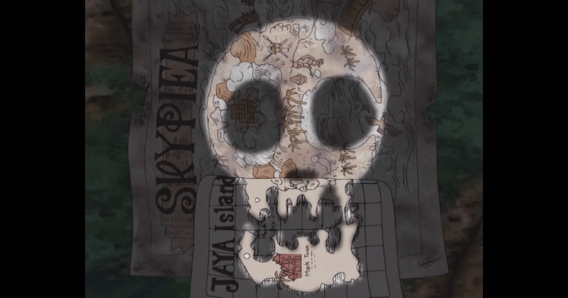 Peta Jaya dan Skypiea yang disambung. (Toei Animation/One Piece)