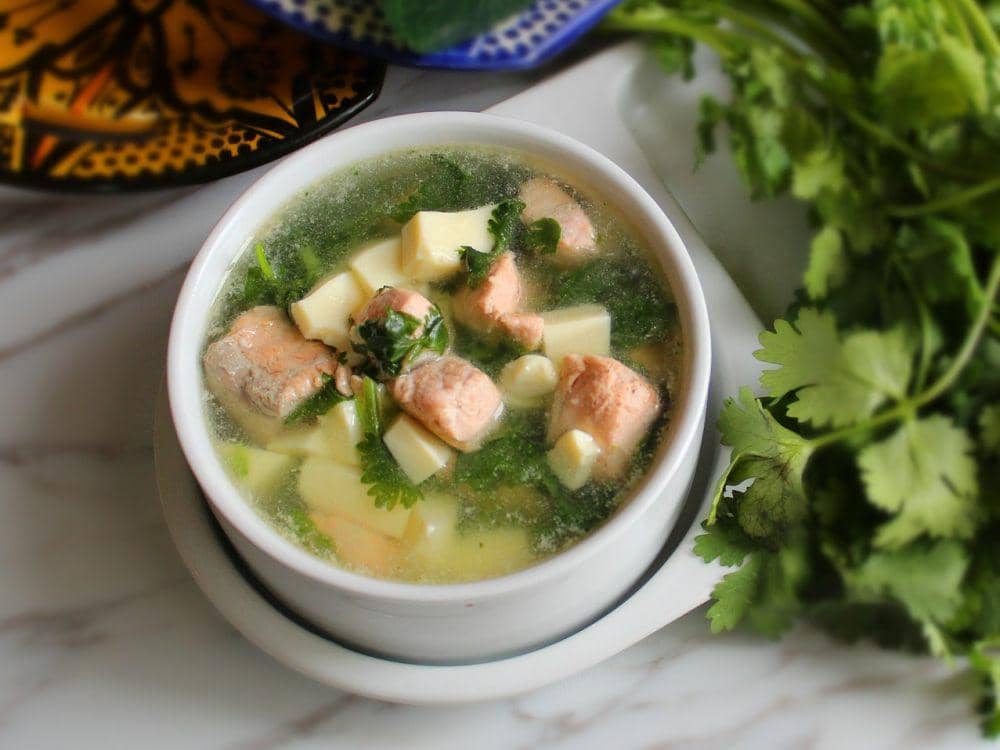 ilustrasi salmon miso soup