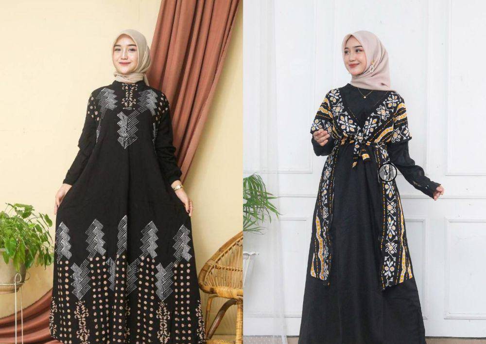 Rekomendasi Seragam Baju Batik Umroh Perempuan (Shopee.com/BAatik Usman Official | Shopee.com/Baraja Fashion Store)