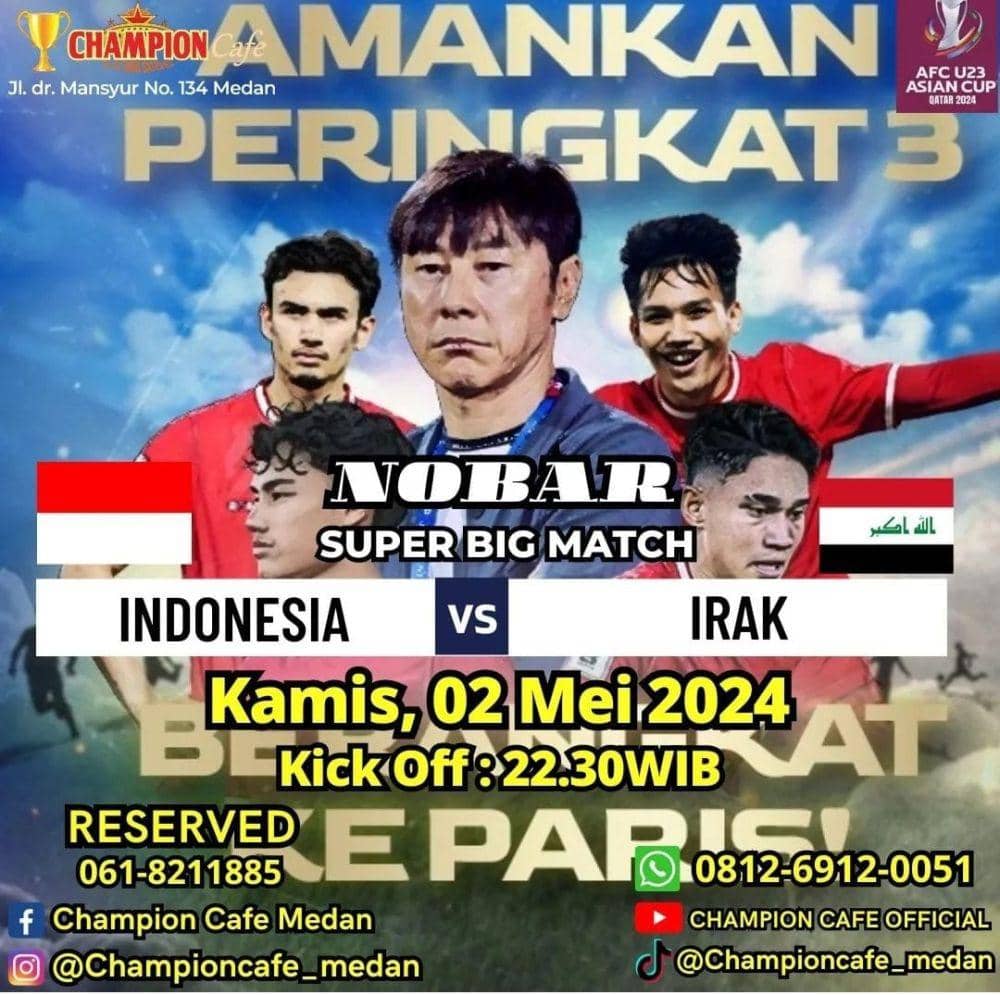 Nobar di Champions Cafe (instagram/championscafe_medan)