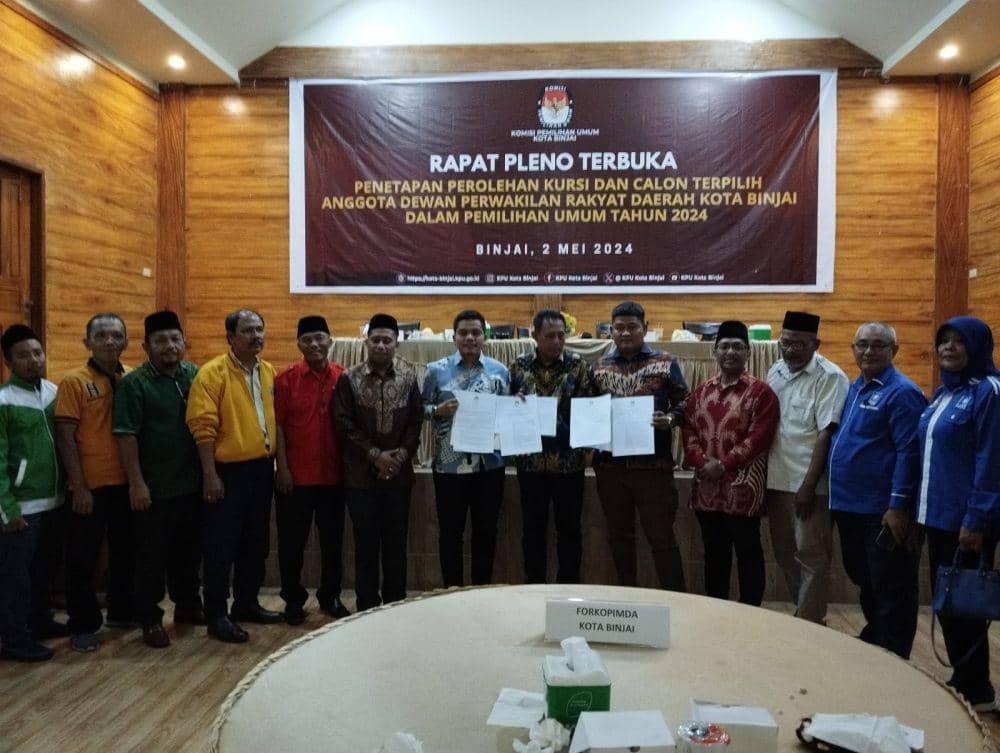 Rapat Pleno terbuka KPU Binjai dalam menyampaikan kursi dan nama-nama duduki kursi legislatif  (IDN Times/ istimewa)