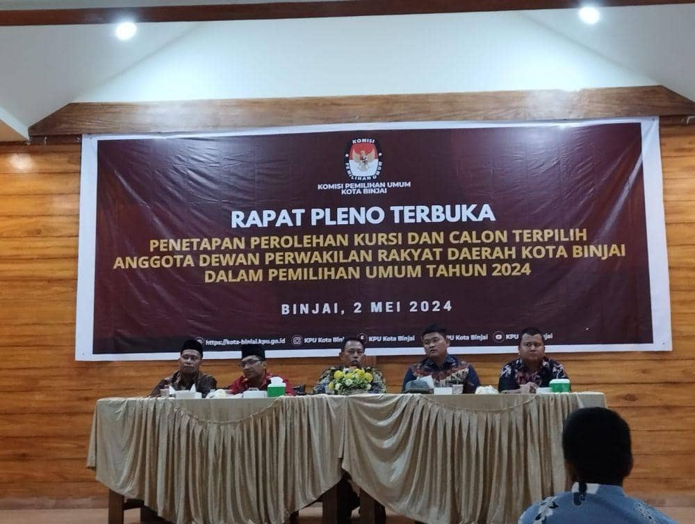 Rapat Pleno terbuka KPU Binjai dalam menyampaikan kursi dan nama-nama duduki kursi legislatif  (IDN Times/ istimewa)