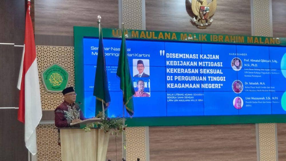 Pemaparan kegiatan Diseminasi Kajian Kebijakan Mitigasi Kekerasan Seksual di Perguruan Tinggi di Gedung Rektorat UIN Maulana Malik Ibrahim Malang. (IDN Times/Dok Humas Balitbang Kemenag Semarang)