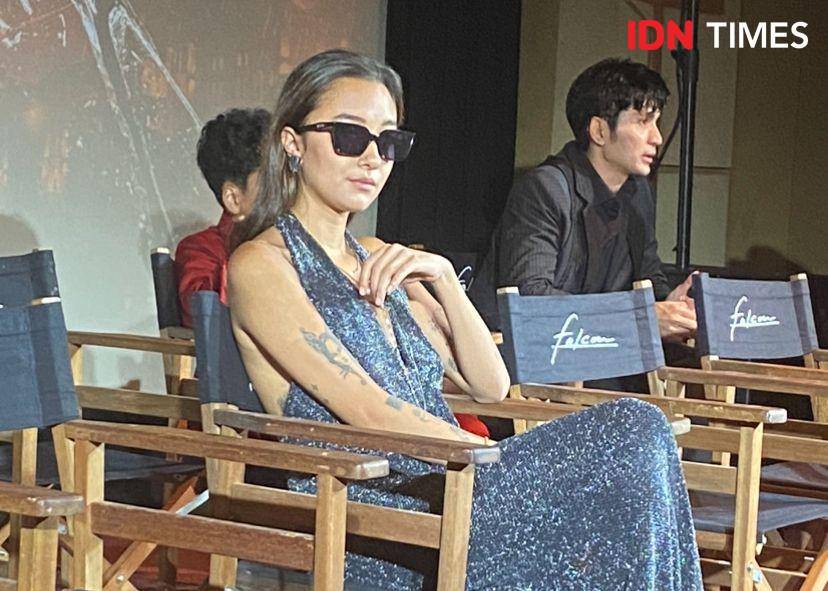 potret Carissa Perusset dalam press conference film Possession: Kerasukan di XXI Plaza Indonesia, Jumat (3/5/2024) (dok. IDN Times/Rani Asnurida)