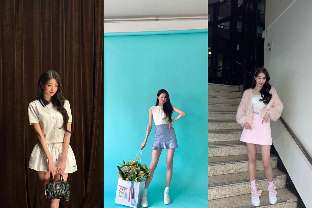 8 Inspirasi Outfit Feminim ala Jang Wonyoung, Manis Banget Pakai Rok!