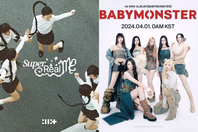 album Super Real Me dari ILLIT dan BABYMONS7ER dari BABYMONSTER (instragram.com/illit_official | instragram.com/babymonster_ygofficial)