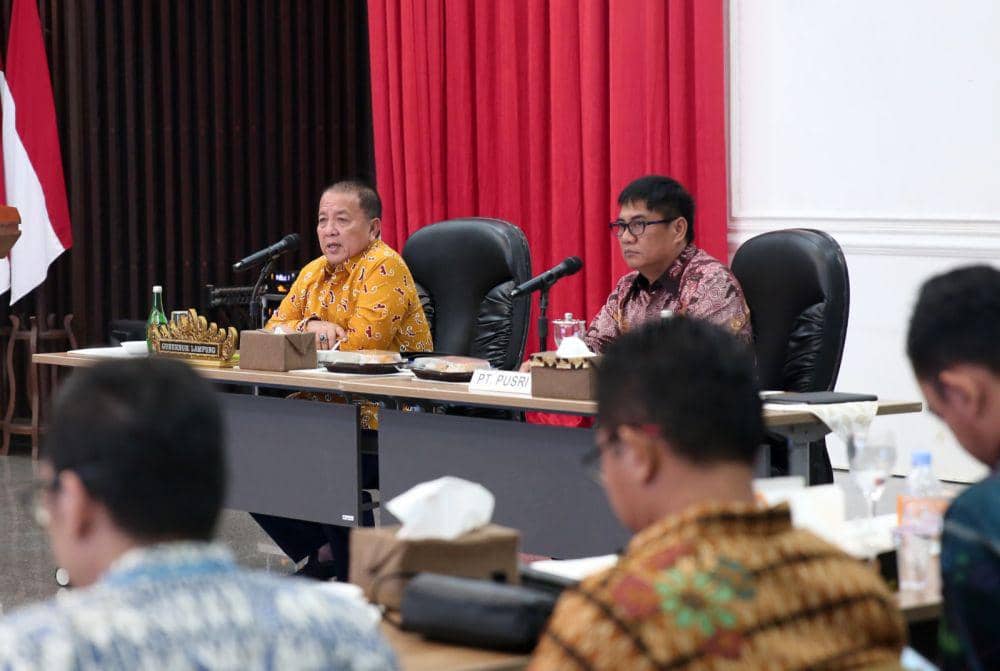 Rapat pembahasan MoU Pemprov Lampung dengan PT Pusri Palembang. (Dok. Pemprov Lampung).