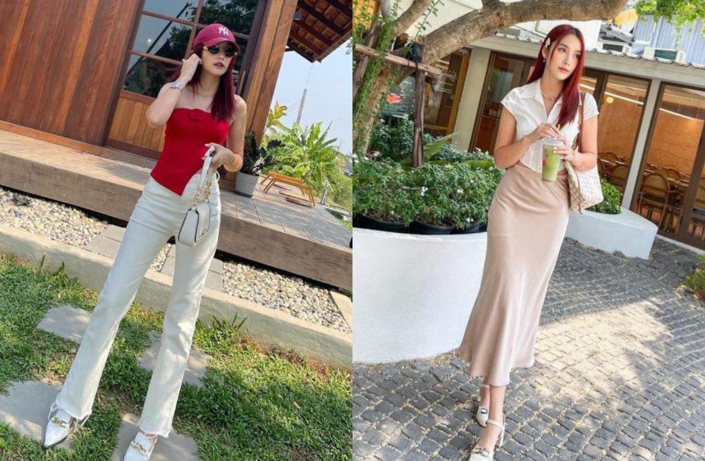 7 Inspirasi Outfit Hangout di Kafe High End ala Hana Lewis, Classy!