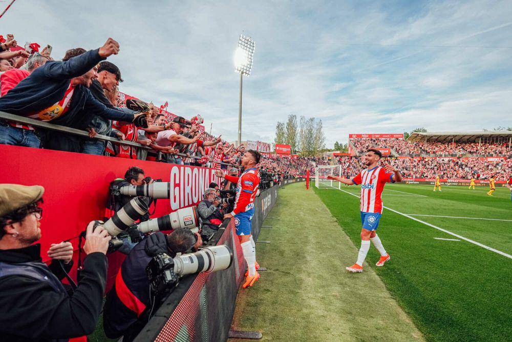 Potret Girona saat merayakan selebrasi gol (x.com/@GironaFC)
