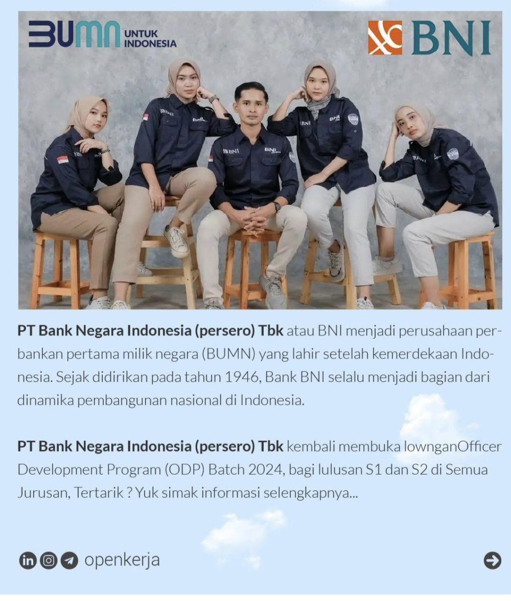 BNI Buka Lowongan ODP di 4 Program, Simak Syaratnya