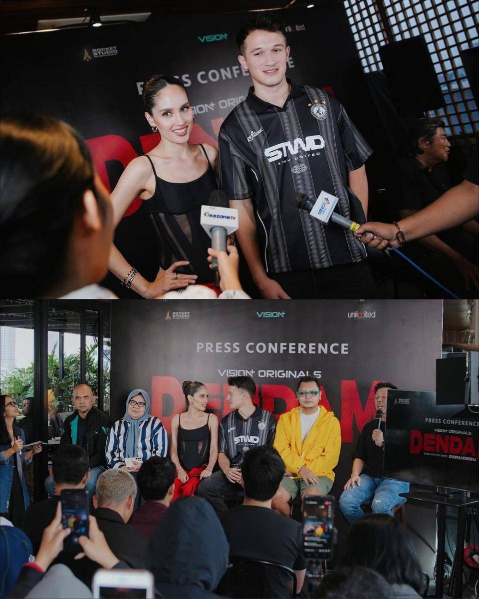 potret Cinta Laura Kiehl di press conference series Dendam (instagram.com/claurakiehl)