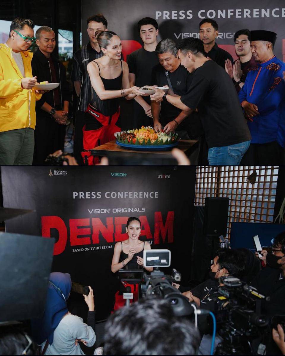 potret Cinta Laura Kiehl di press conference series Dendam (instagram.com/claurakiehl)