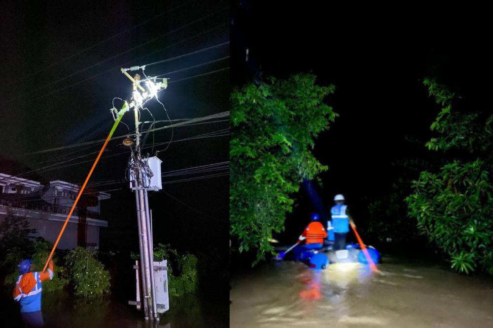 Petugas PLN berupaya memulihkan listrik di daerah terdampak banjir dan longsor di sejumlah wilayah di Sulawesi Selatan. (Dok. PLN UID Sulselrabar)