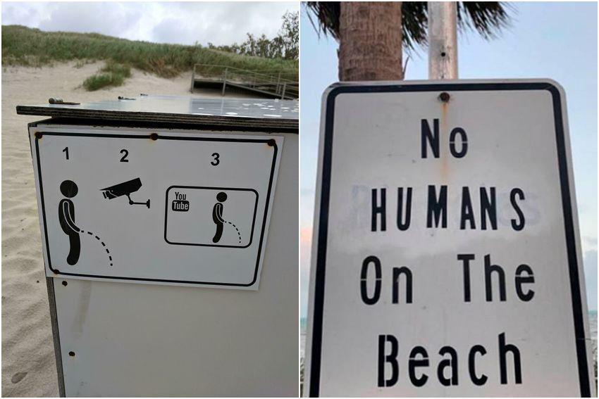 7 Rambu Kocak di Pantai, Manusia Gak Boleh Masuk?