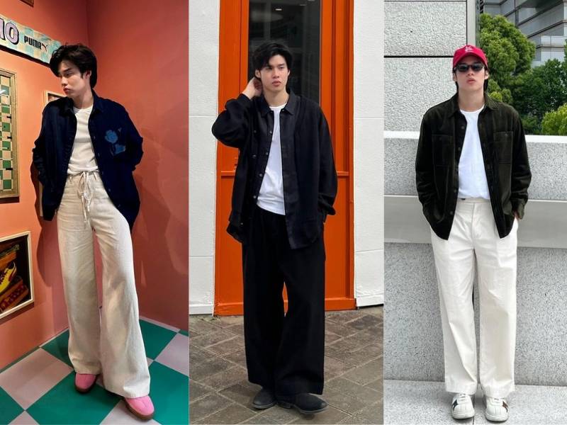 outfit ngampus ala Peemapol Panichtamrong (instagram.com/peakpeemapol)