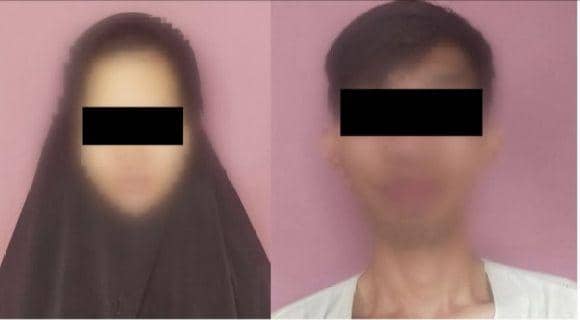 Sosok pasangan kekasih tersangka pembuang bayi. (DOK. Polres Tanggamus).