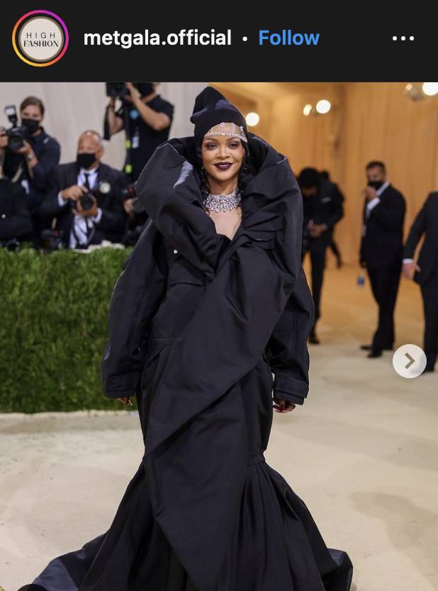 Penampilan artis di Met Gala. (instagram.com/metgala.official)