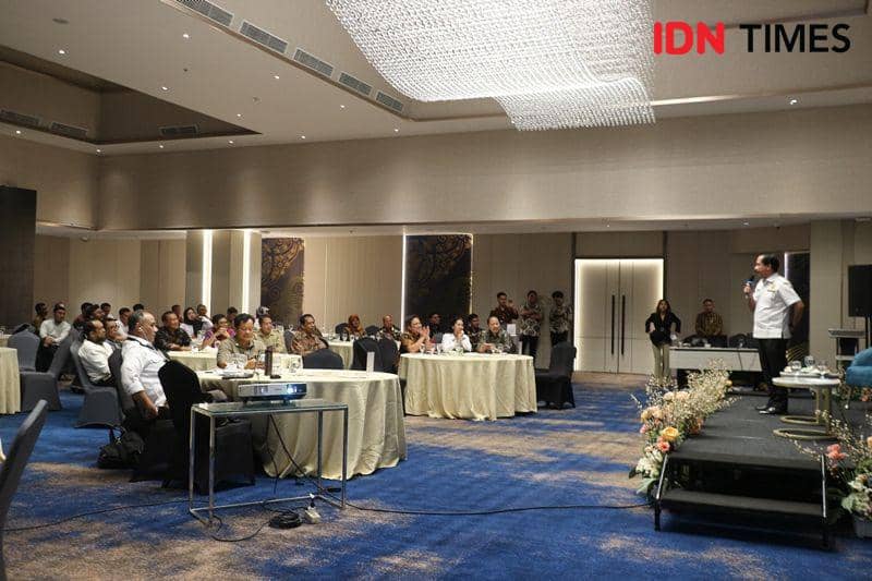 Seminar nasional dengan mengangkat tema Bersama Nusantara Pembangunan Manusia Ibukota Nusantara (IDN Times/Ervan)