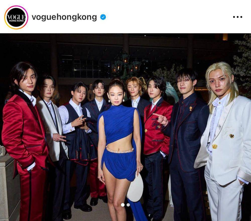 Jennie BLACKPINK dan Stray Kids di MET Gala 2024 (instagram.com/voguehongkong)