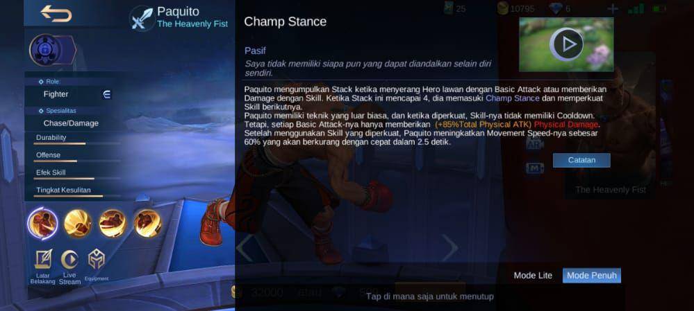 potret penjelasan skill hero Paquito (dok. Moonton/Mobile Legends)