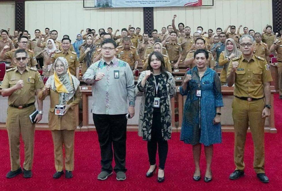 Bimtek Perluasan Desa Antikorupsi pada Pemerintah Provinsi Lampung oleh KPK RI Tahun 2024 bertempat di Gedung Pusiban, Selasa (07/05/2024). (Dok. Pemprov Lampung).