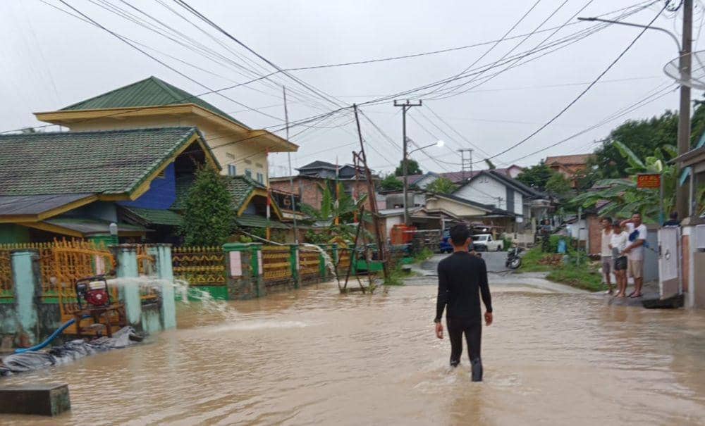Kondisi Banjir di wilayah Pasar III, Kecamatan Muara Enim (Dok: BPBD Sumsel)
