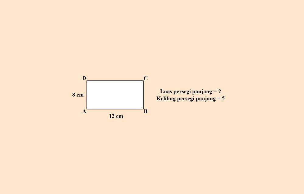 Contoh soal pertama menghitung luas dan keliling persegi panjang (dok. pribadi/Milla)