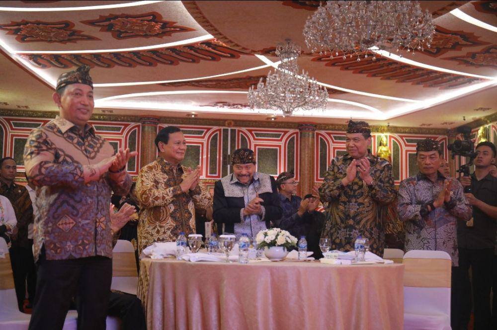 Presiden terpilih, Prabowo Subianto ketika menghadiri HUT AM Hendropriyono di Cipayung, Jakarta Timur. (Dokumentasi tim media Prabowo)