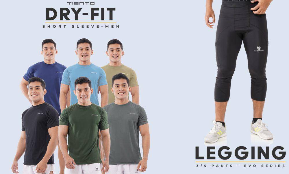 ilustrasi pakaian olahraga dan legging (tiento.co.id/kaos running/legging)